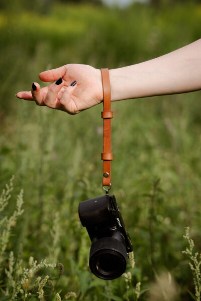 Small brown wrist strap